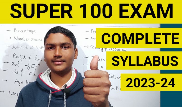 Super 100 Exam-2023 Haryana Syllabus