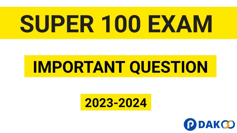 Super 100 Exam Most Important Question 2023