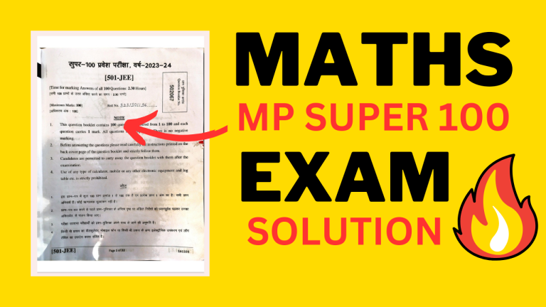 MP SUPER 100 EXAM MATH Answer Key 2023