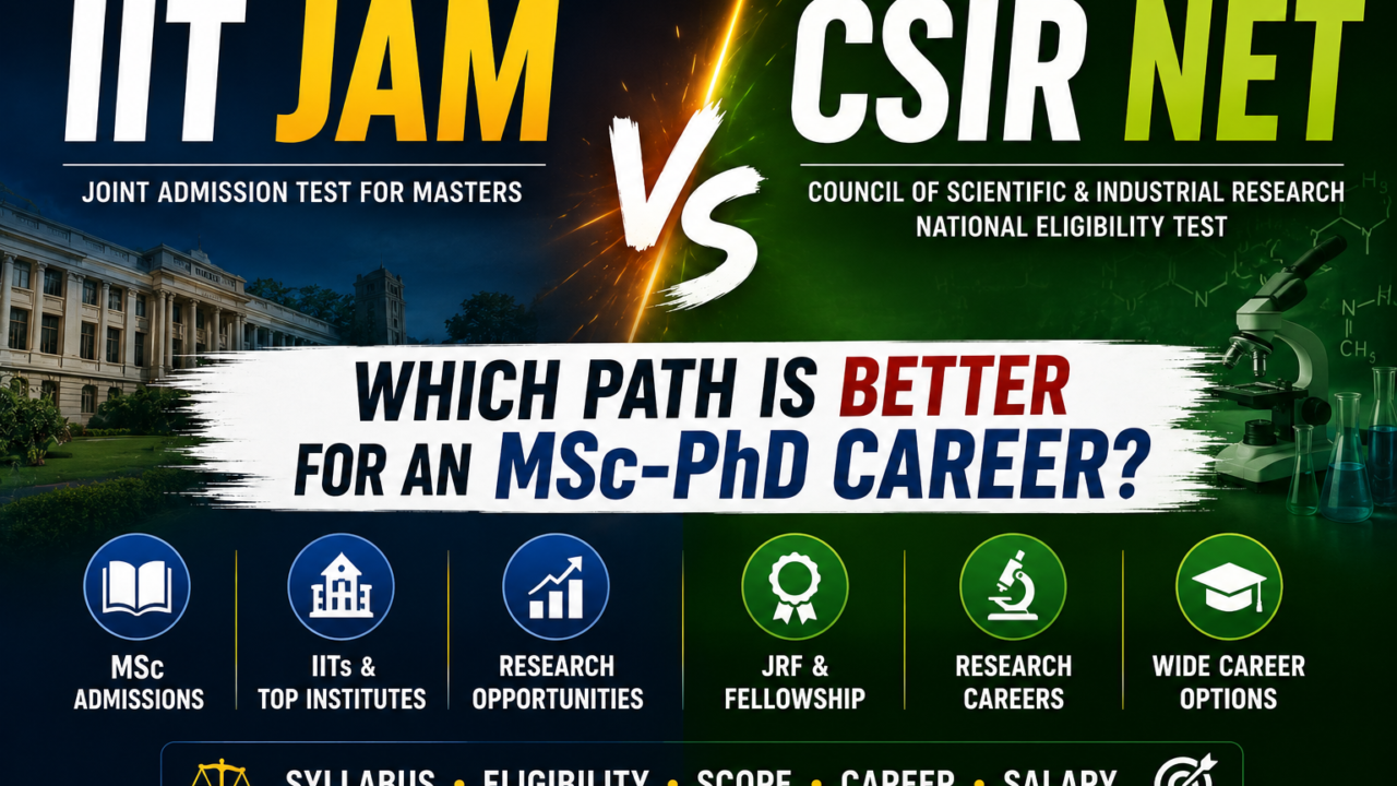 IIT JAM vs CSIR NET: Which Path Is Better for an MSc-PhD Career?